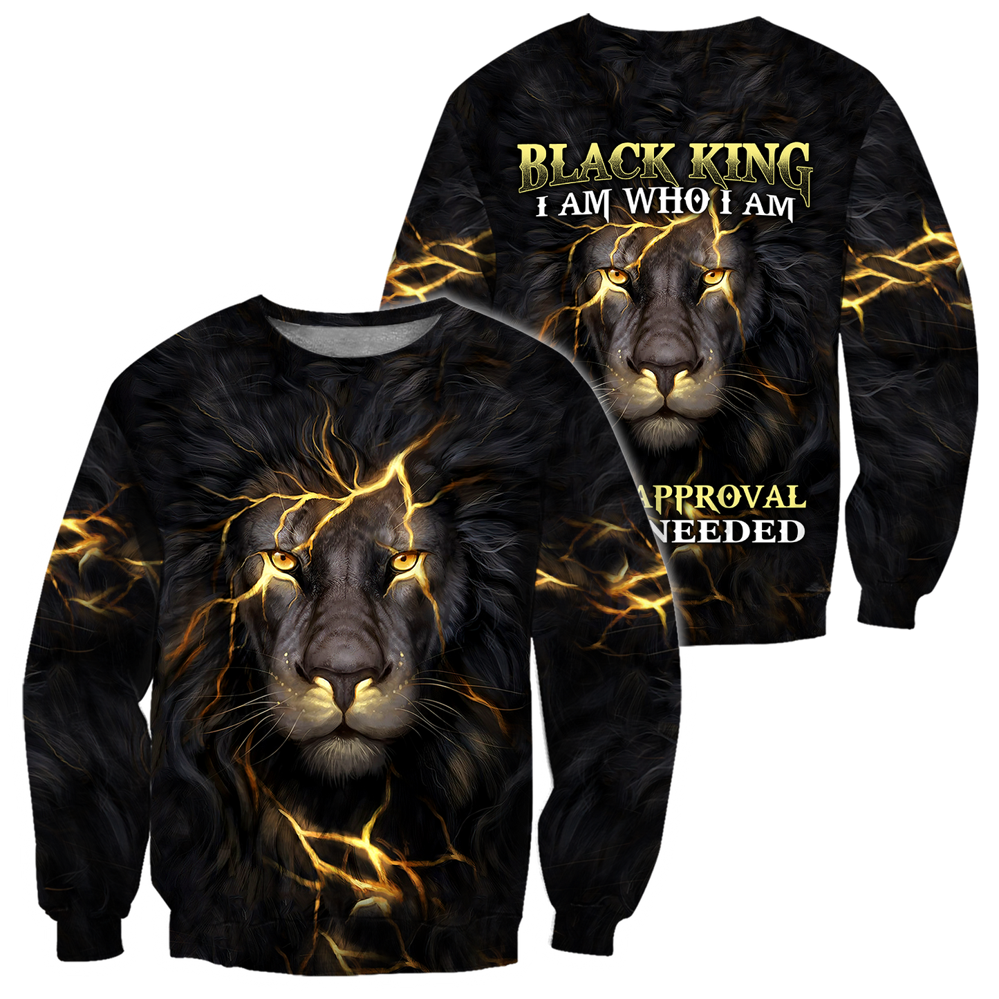Black King-I Am Who I Am Christian Cross 3D All Over Printed Shirts For Men and Women Pi11062002-Apparel-TA-Sweatshirts-S-Vibe Cosy™