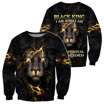 Black King-I Am Who I Am Christian Cross 3D All Over Printed Shirts For Men and Women Pi11062002-Apparel-TA-Sweatshirts-S-Vibe Cosy™