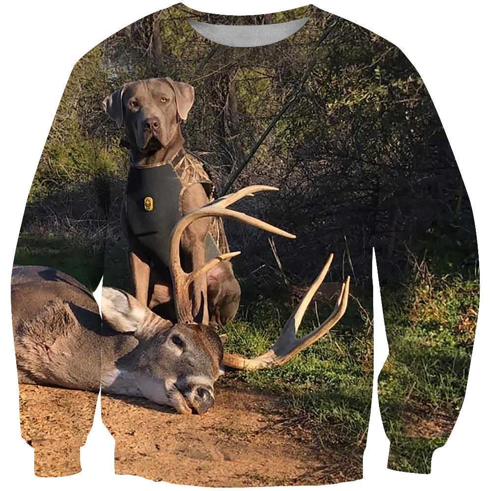 All Over Printed Deer Hunting H844B-Apparel-HbArts-Sweatshirt-S-Vibe Cosy™