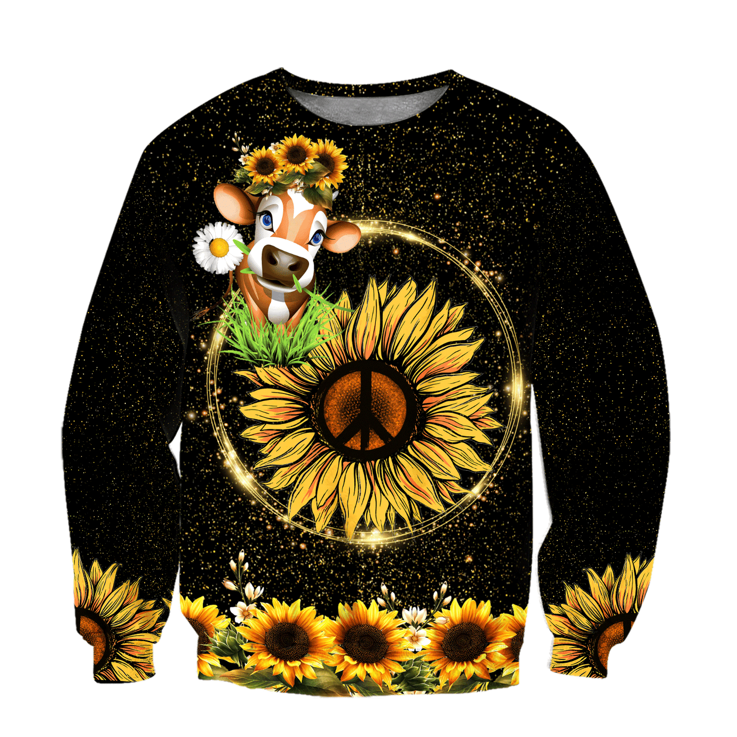 Awesome Cow And Sunflower 3D All Over Printed Shirts