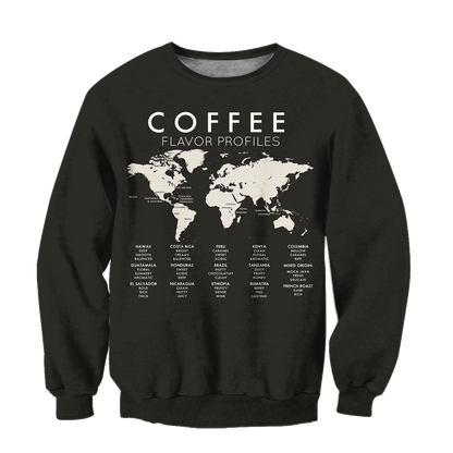 Beautiful Maps Coffee World 3D All Over Printed Differences Between Types Of World Coffee Shirts and Shorts Pi271102 PL-Apparel-PL8386-sweatshirt-S-Vibe Cosy™