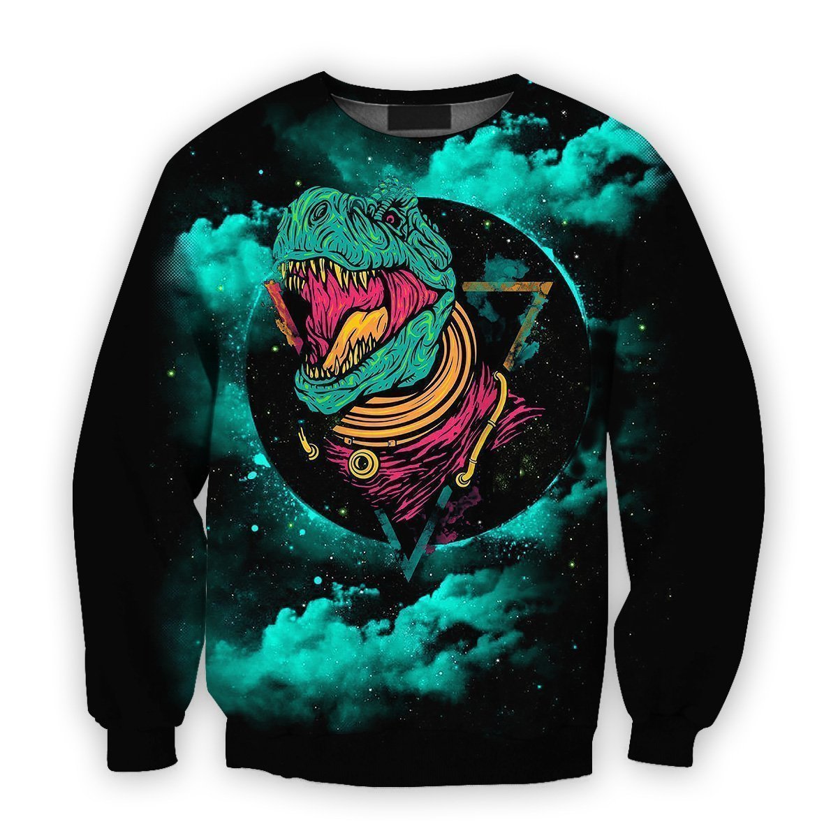 3D all over print dinosaur in galaxy-Apparel-HbArts-Sweatshirt-S-Vibe Cosy™