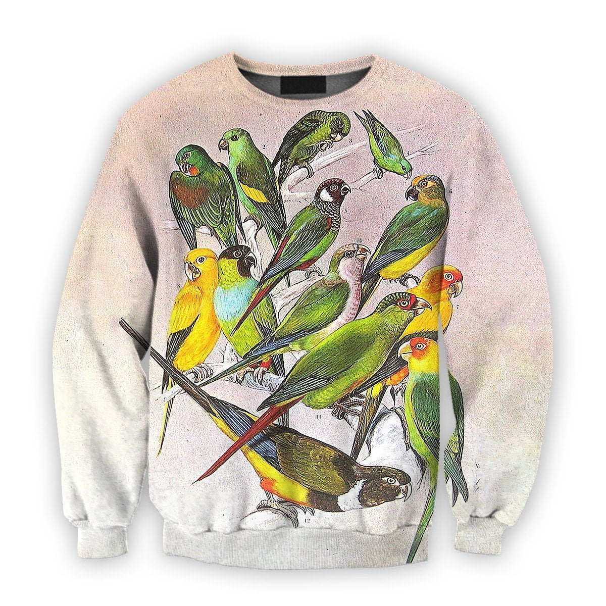 All Over Printed Parrots Shirts H234B-Apparel-HbArts-Sweatshirt-S-Vibe Cosy™
