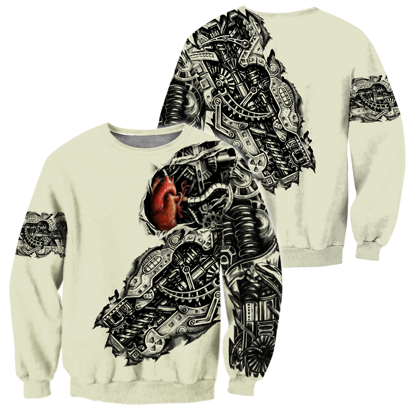 Mechanic Metal Tattoo 3D All Over Printed Shirts HAC180502-Apparel-MP-Sweatshirts-S-Vibe Cosy™
