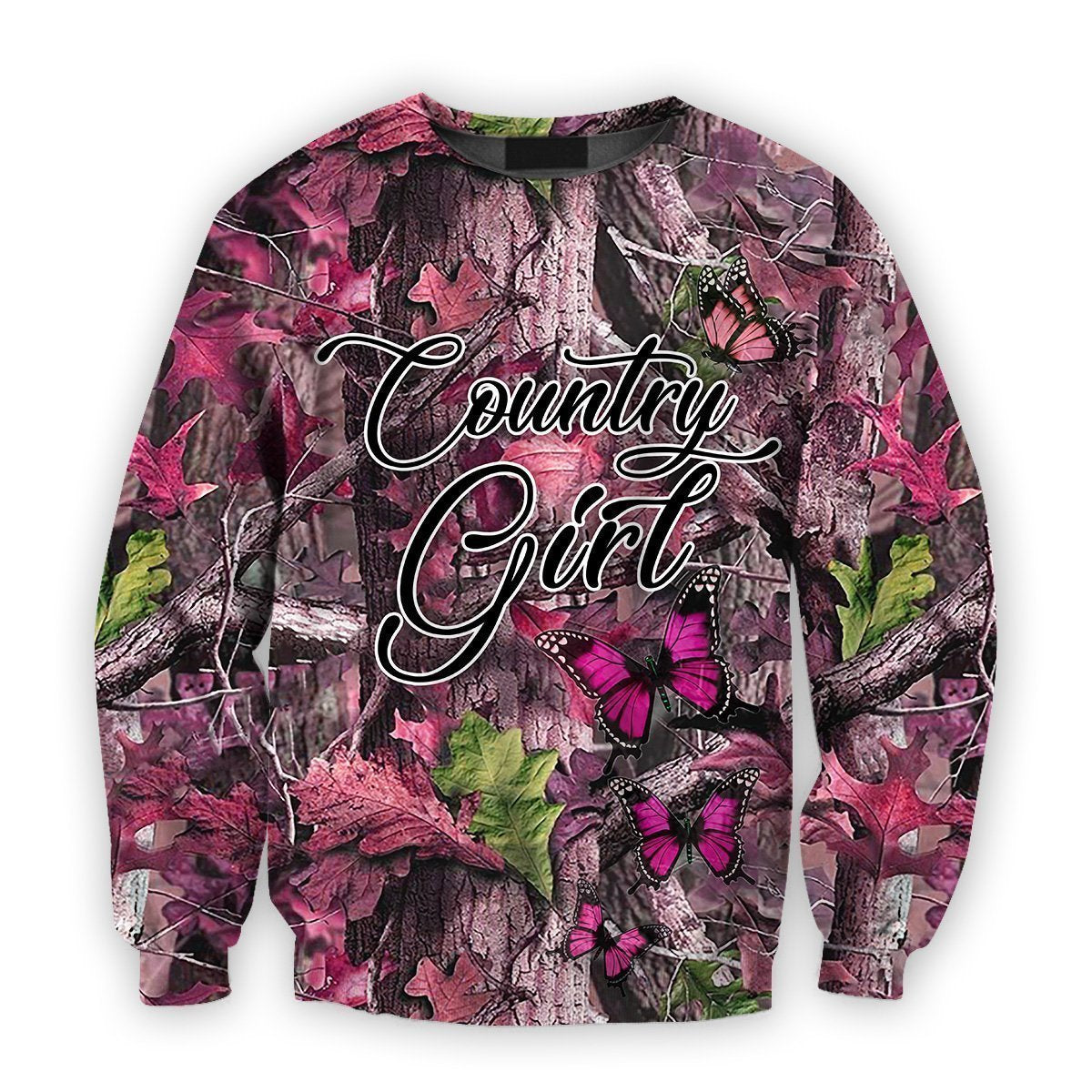 All Over Printed Camo Butterflies Hoodie-Apparel-HbArts-Sweatshirt-S-Vibe Cosy™