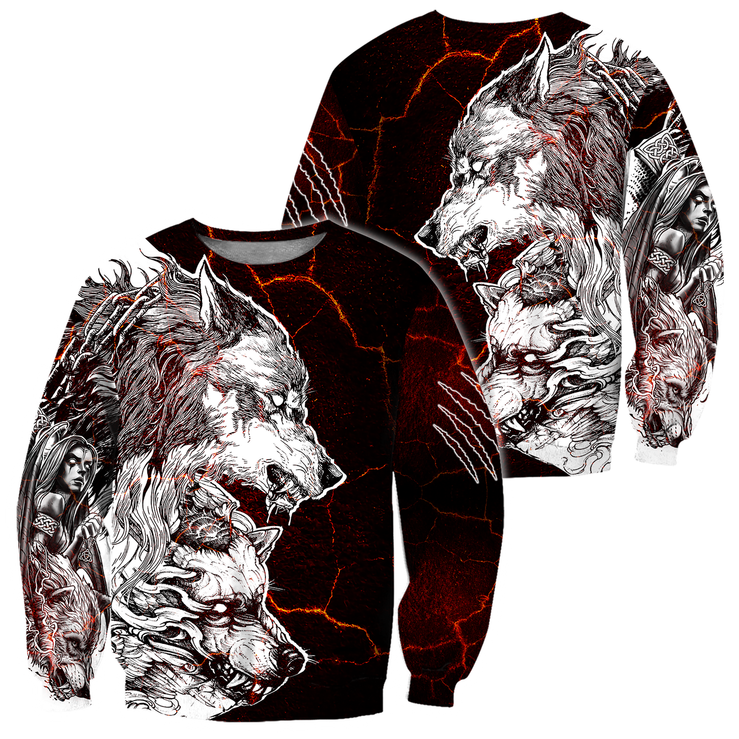 Tattoo Thunder Wolf 3D All Over Printed Shirts For Men and Women HAC030801