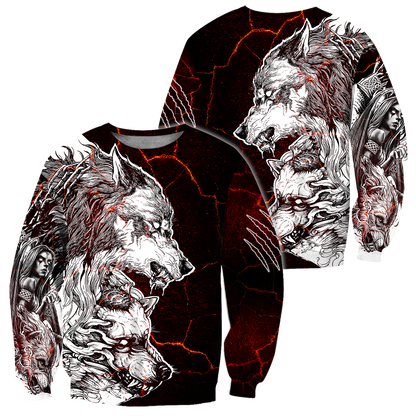 Tattoo Thunder Wolf 3D All Over Printed Shirts For Men and Women HAC030801