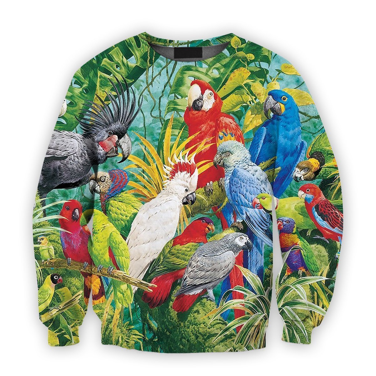 All Over Printed Parrots Shirts H214B-Apparel-HbArts-Sweatshirt-S-Vibe Cosy™