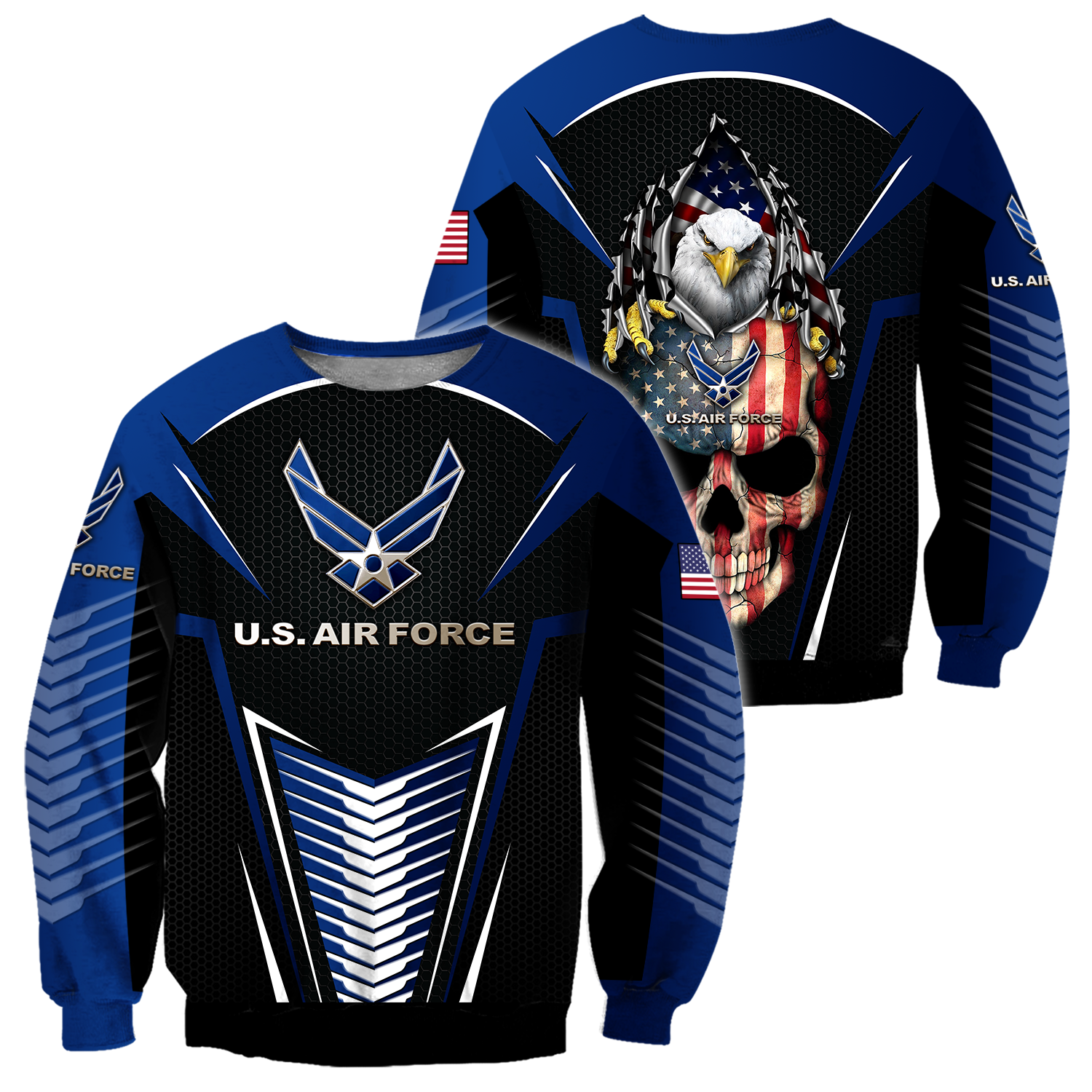 US AirForce skull 3d all over printed for man and women Pi270202 PL-Apparel-PL8386-Sweatshirt-S-Vibe Cosy™