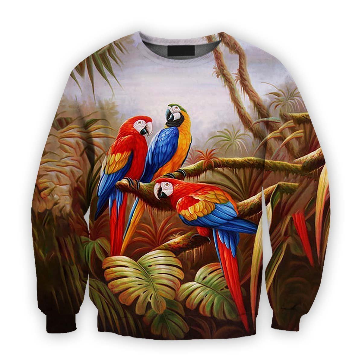 All Over Printed Parrots Shirts H404-Apparel-HbArts-Sweatshirt-S-Vibe Cosy™