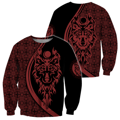 Tattoo Wolf Hoodie T Shirt For Men and Women HAC080606-NM-Apparel-NM-Sweatshirts-S-Vibe Cosy™