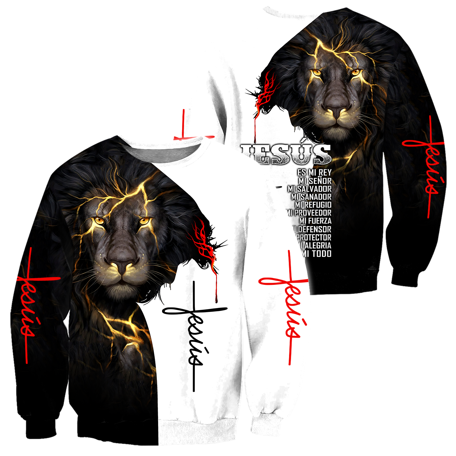 Jesús es mi rey mi señor	3D All Over Printed Shirts For Men and Women Pi12062003-Apparel-TA-Hoodie-S-Vibe Cosy™