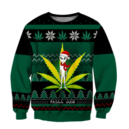 Ugly Christmas Marijuana UFO Pi111101 (Only specials can read this)-Apparel-NNK-Sweat Shirt-S-Vibe Cosy™