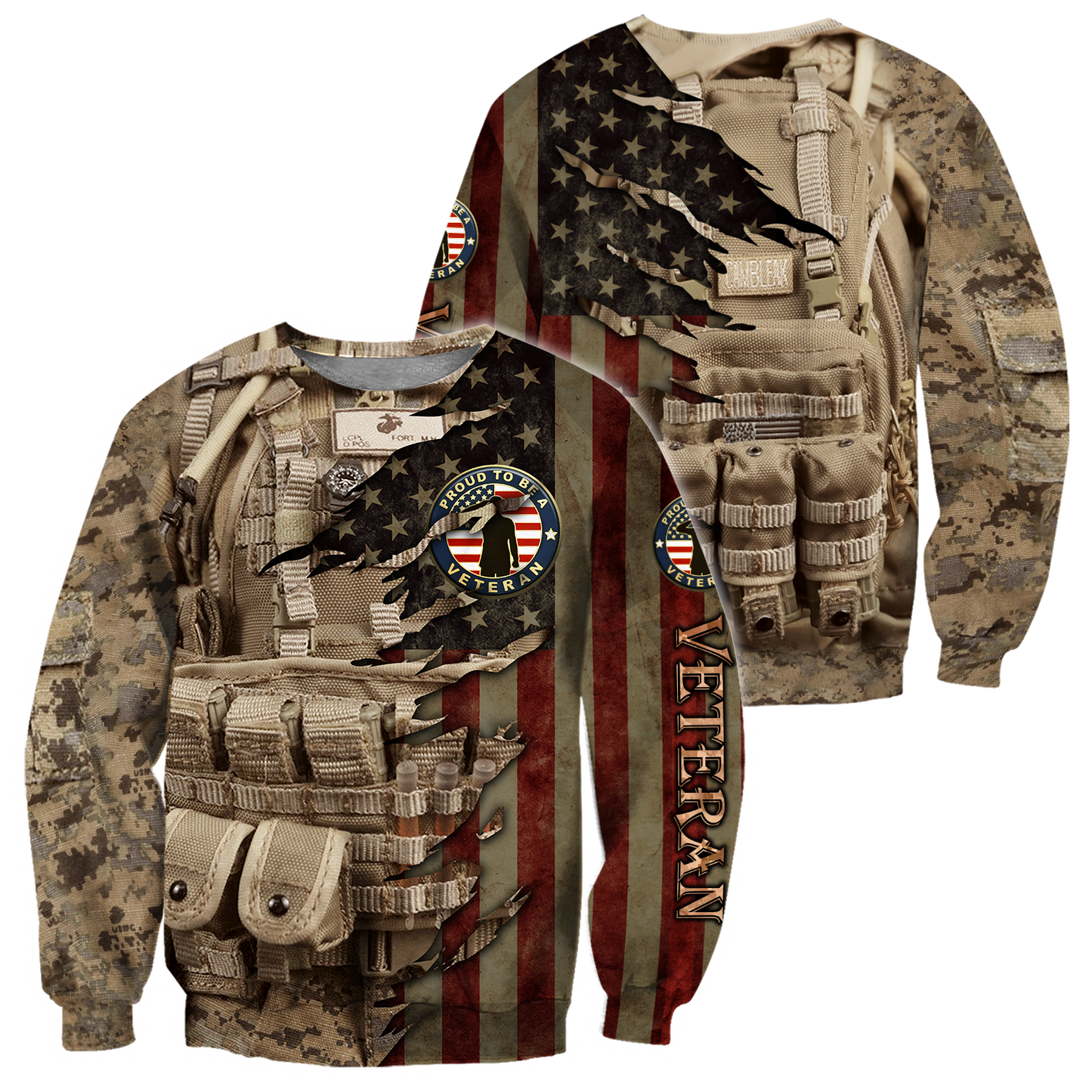 Proud to be United States Marine Veteran 3D All Over Printed Shirts For Men and Women HAC210804