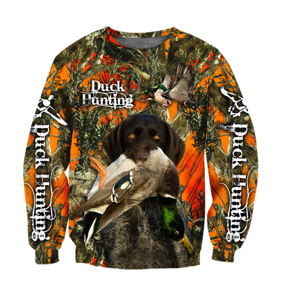 Duck Hunting Labrador Retriever Orange Camo 3D All Over Print  Hoodie Pi17082001S