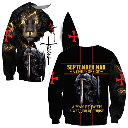 September Guy A Child Of God A Man Of Faith A Warrior Of Christ 3D All Over Printed Shirts TA09202001S9