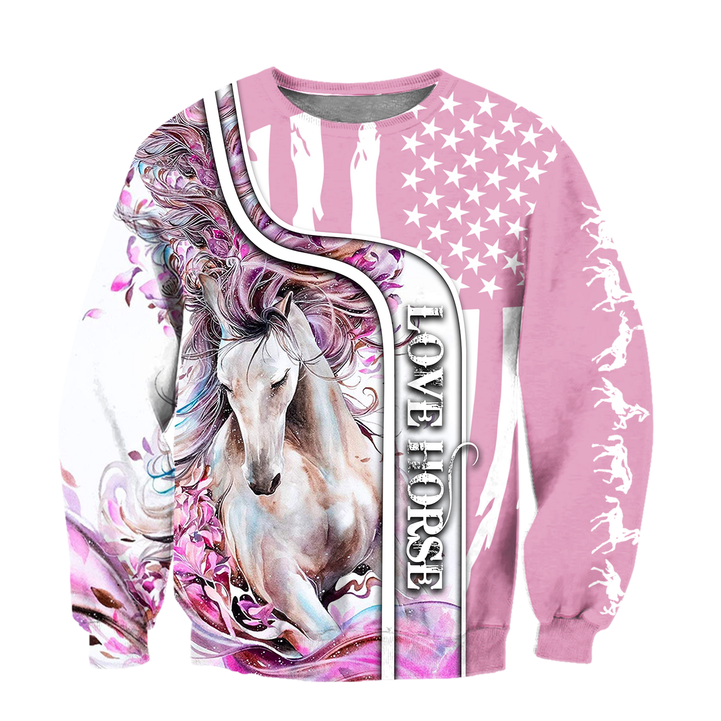 Beautiful Love Horse winter set for Women Pi091203-Apparel-NNK-Sweat Shirt-S-Vibe Cosy™