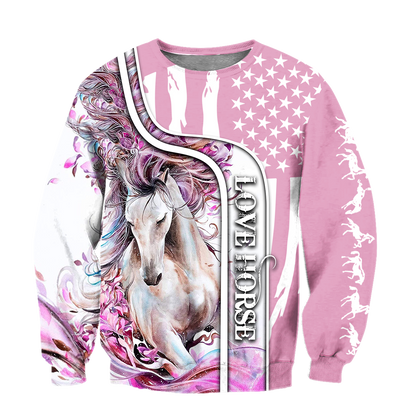 Beautiful Love Horse winter set for Women Pi091203-Apparel-NNK-Sweat Shirt-S-Vibe Cosy™