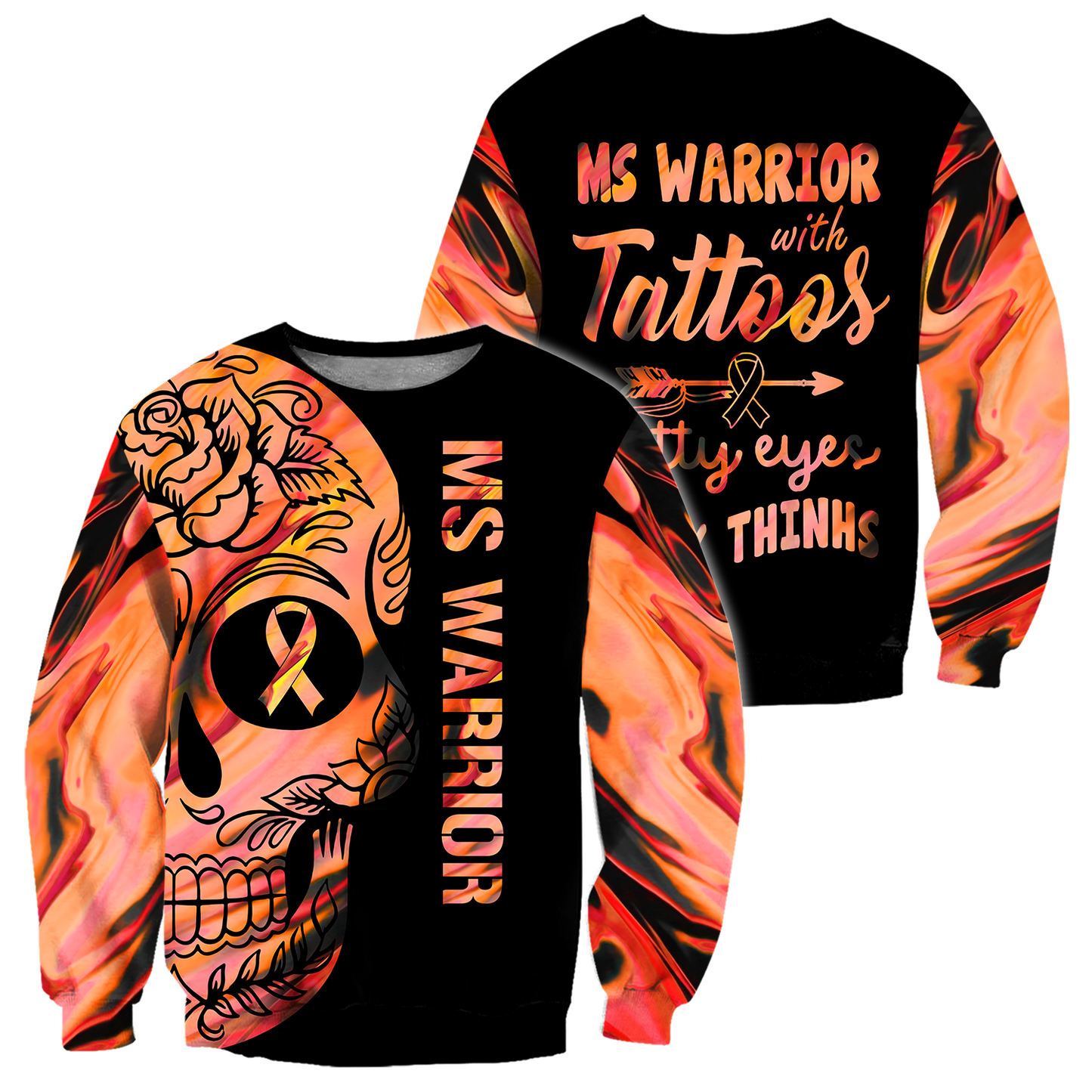 Multiple sclerosis warrior 3d hoodie shirt for men and women-Apparel-HG-Sweater-S-Vibe Cosy™