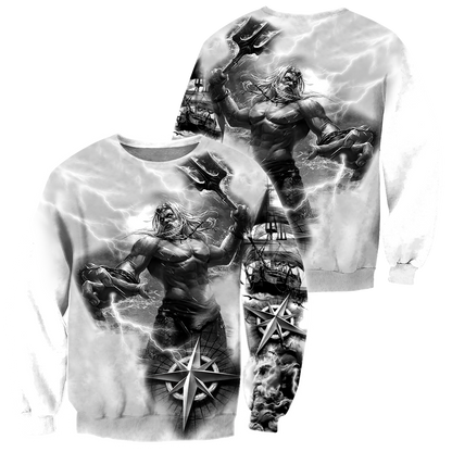 Poseidon Tattoo 3D All Over Printed Shirts HAC040601-Apparel-MP-Sweatshirts-S-Vibe Cosy™