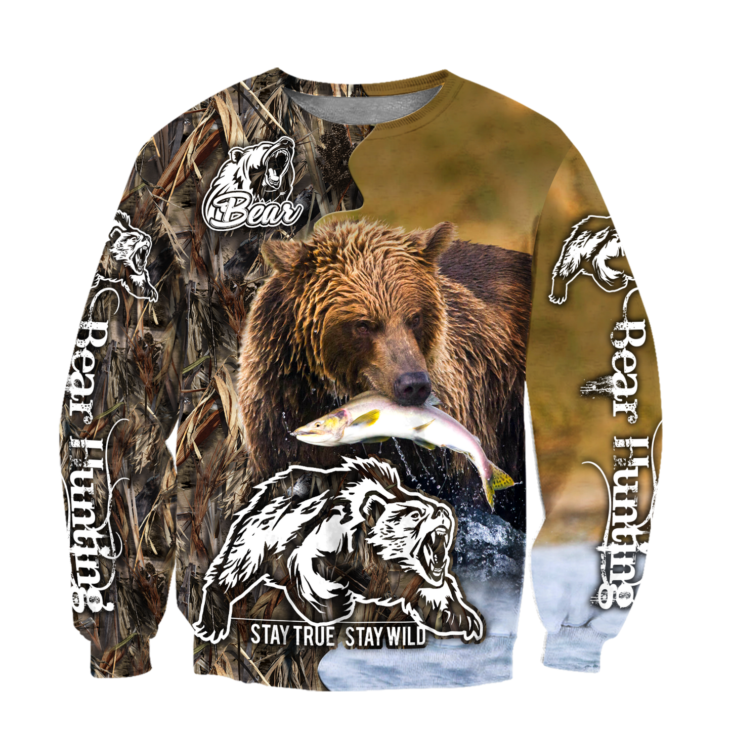 Predatory bears camo 3D all over printer shirts for man and women Pi211201 PL-Apparel-PL8386-sweatshirt-S-Vibe Cosy™