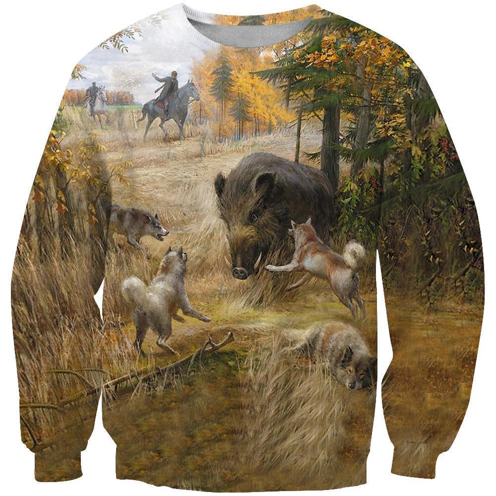 All Over Printed Wild Boar-Apparel-HbArts-Sweatshirt-S-Vibe Cosy™