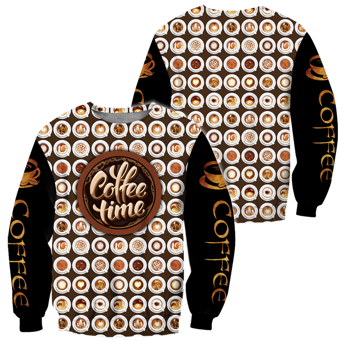 Time's Coffee 3D All Over Printed Differences Between Types Of Italian Coffee Shirts and Shorts Pi271103 PL-Apparel-PL8386-sweatshirt-S-Vibe Cosy™