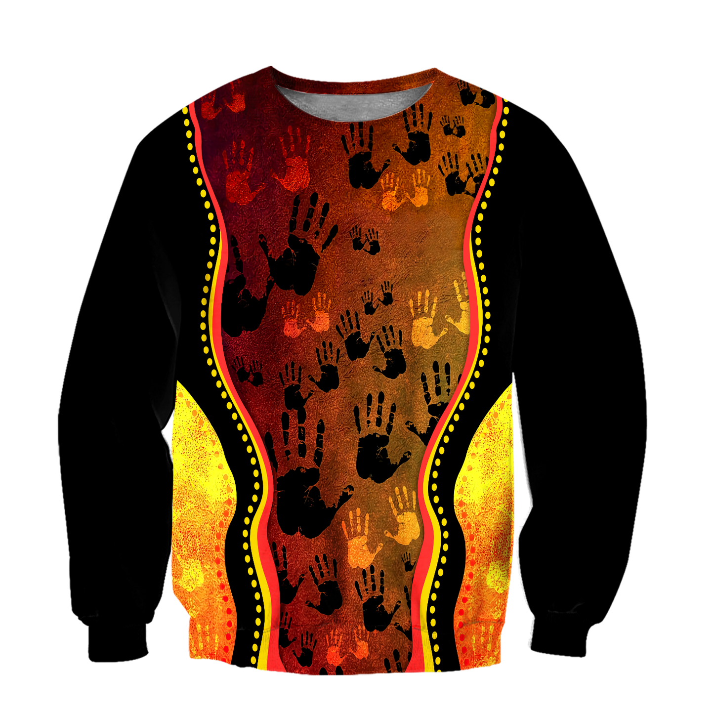 Aboriginal Rock Painting Hand Art Golden Style Shirt for Men and Women