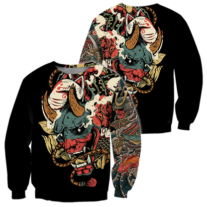 Samurai Tattoo Art Hoodie T Shirt For Men and Women HAC220604-NM-Apparel-NM-Sweatshirts-S-Vibe Cosy™