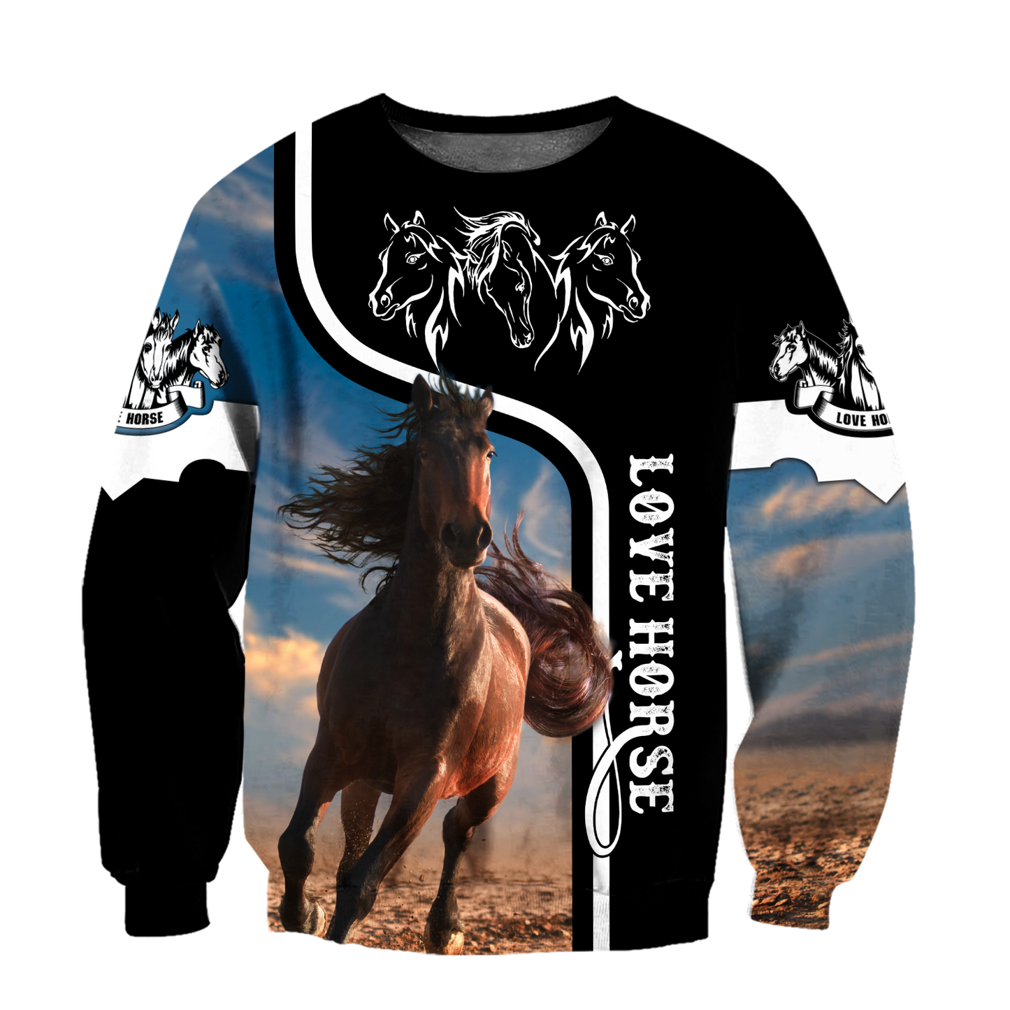 Love Horse 3D All over print for Men and Women shirt Pi030101-Apparel-NNK-Hoodie-S-Vibe Cosy™