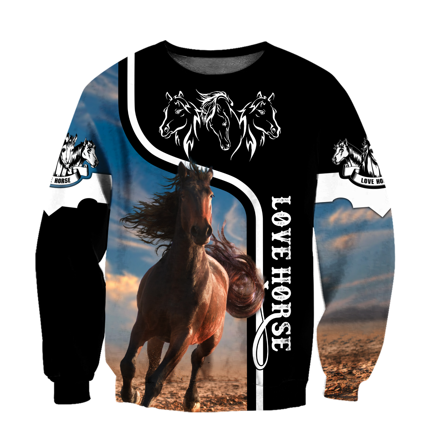 Love Horse 3D All over print for Men and Women shirt Pi030101-Apparel-NNK-Hoodie-S-Vibe Cosy™