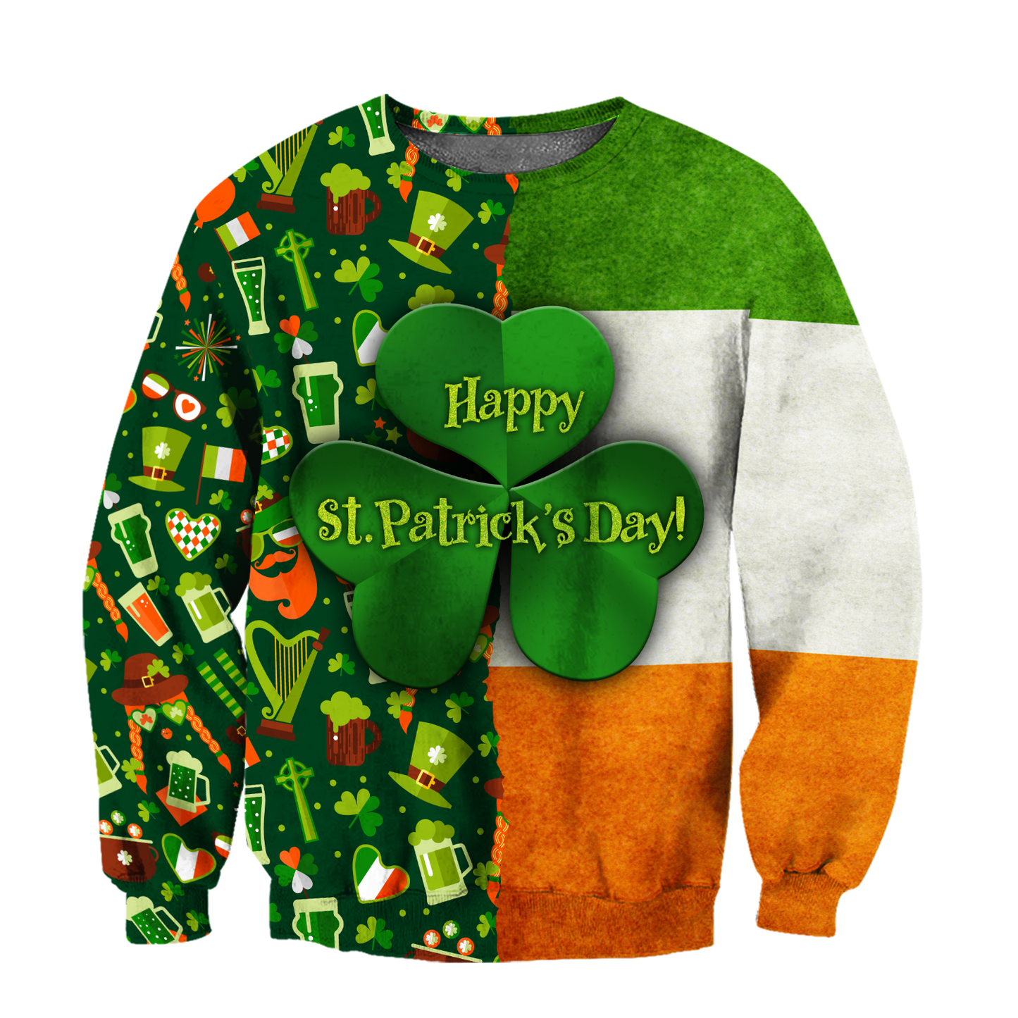 Happy St Patrick's Day Irish Hoodie T-Shirt Sweatshirt for Men and Women Pi170201-Apparel-NM-Sweater-S-Vibe Cosy™