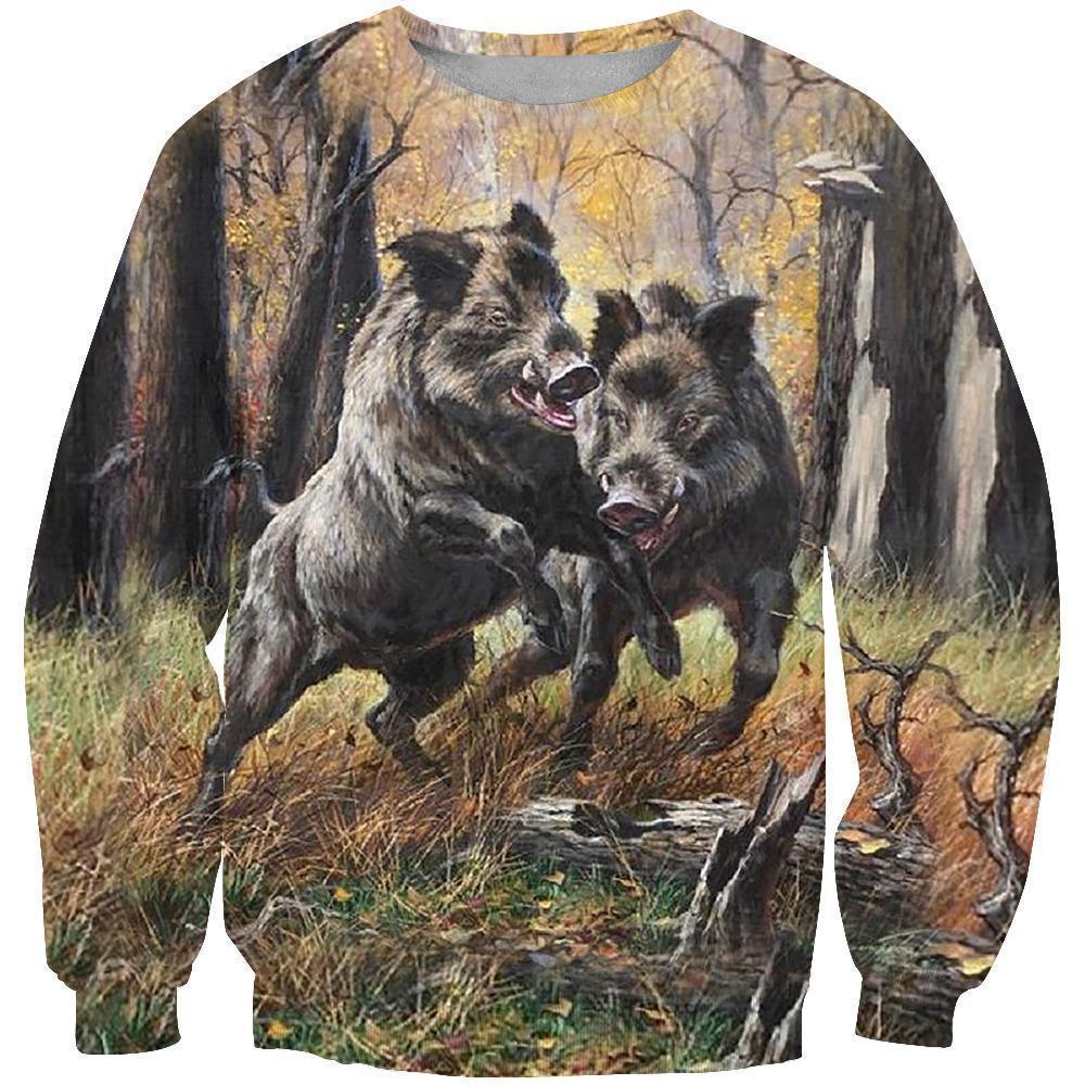 All Over Print Hunting Boar-Apparel-HbArts-Sweatshirt-S-Vibe Cosy™
