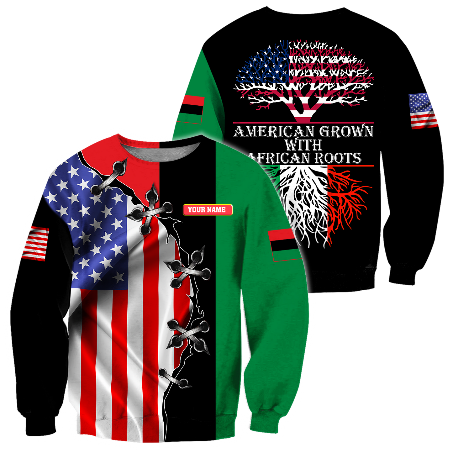 American grown with african roots 3d hoodie shirt for men and women HAC250601-Apparel-HG-Sweater-S-Vibe Cosy™