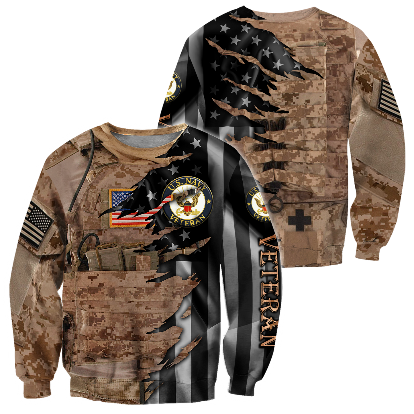Proud to be US Navy Seal Veteran 3D All Over Printed Shirts For Men and Women HAC210802
