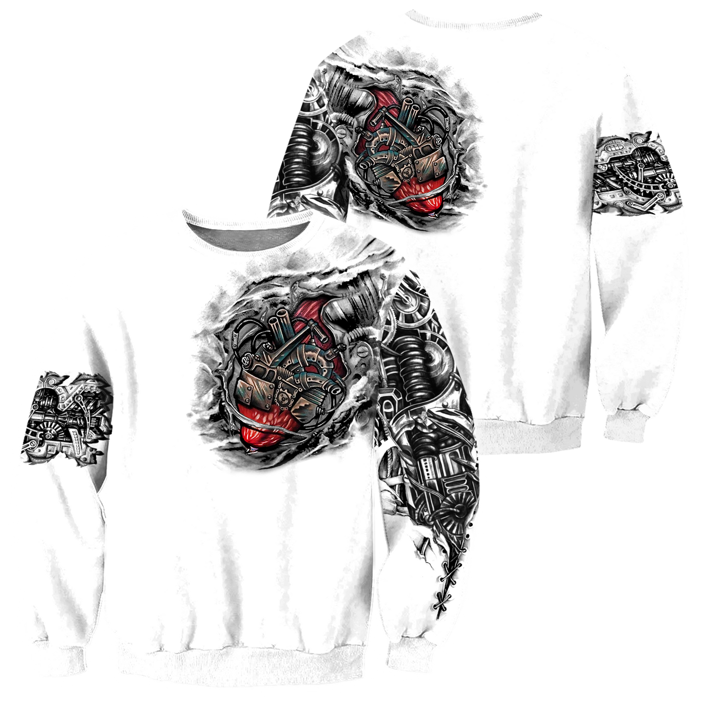 Mechanic Metal Tattoo 3D All Over Printed Shirts HAC180503-Apparel-MP-Sweatshirts-S-Vibe Cosy™