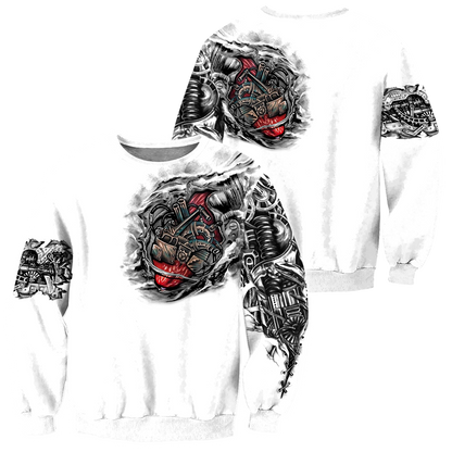 Mechanic Metal Tattoo 3D All Over Printed Shirts HAC180503-Apparel-MP-Sweatshirts-S-Vibe Cosy™