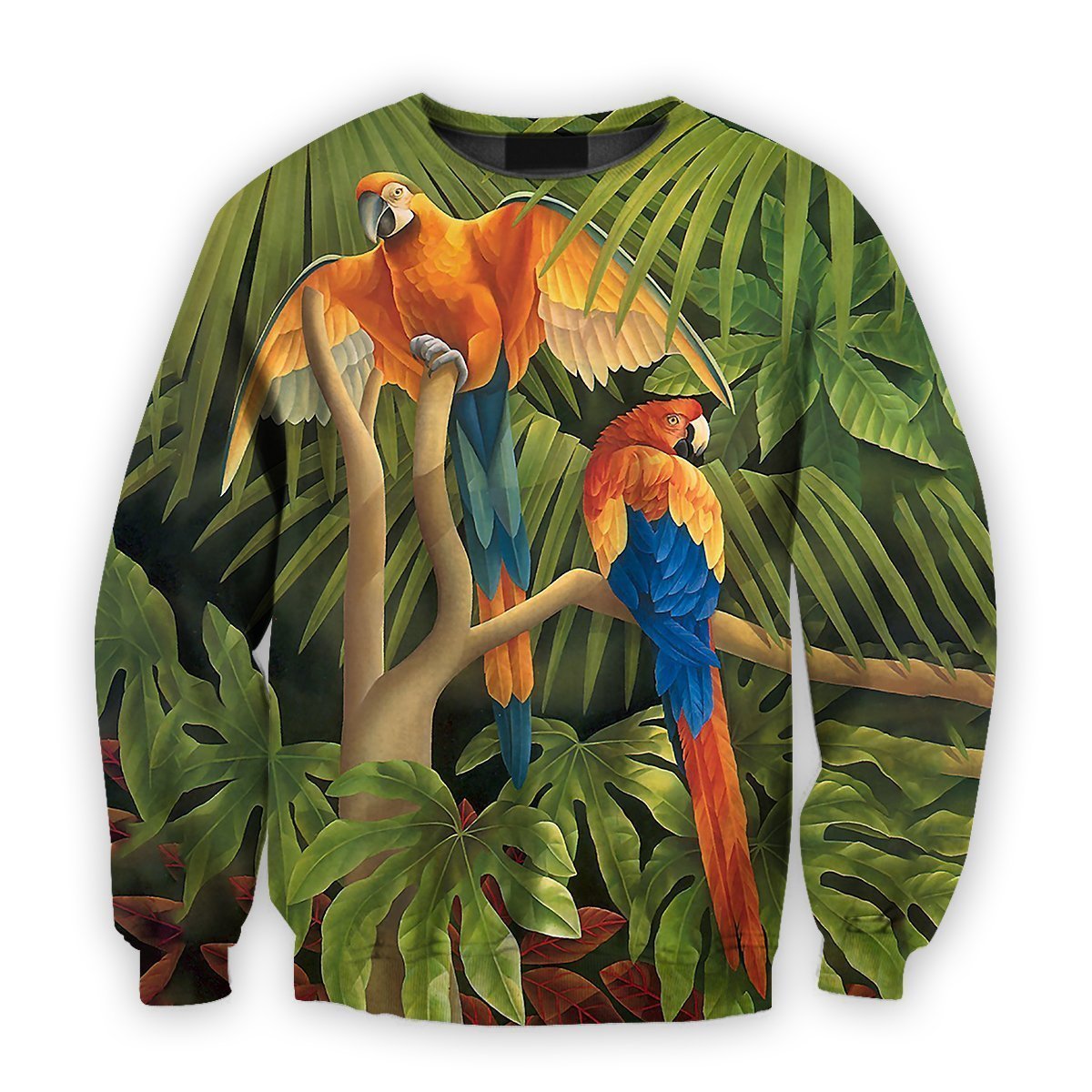 All Over Printed Parrots Shirts H252B-Apparel-HbArts-Sweatshirt-S-Vibe Cosy™