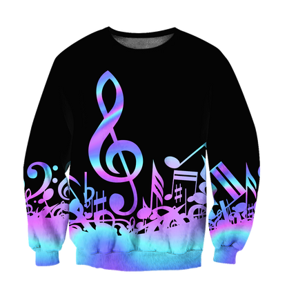 Purple Music Notes 3D All Over Printes-Apparel-HP Arts-Sweatshirt-S-Vibe Cosy™