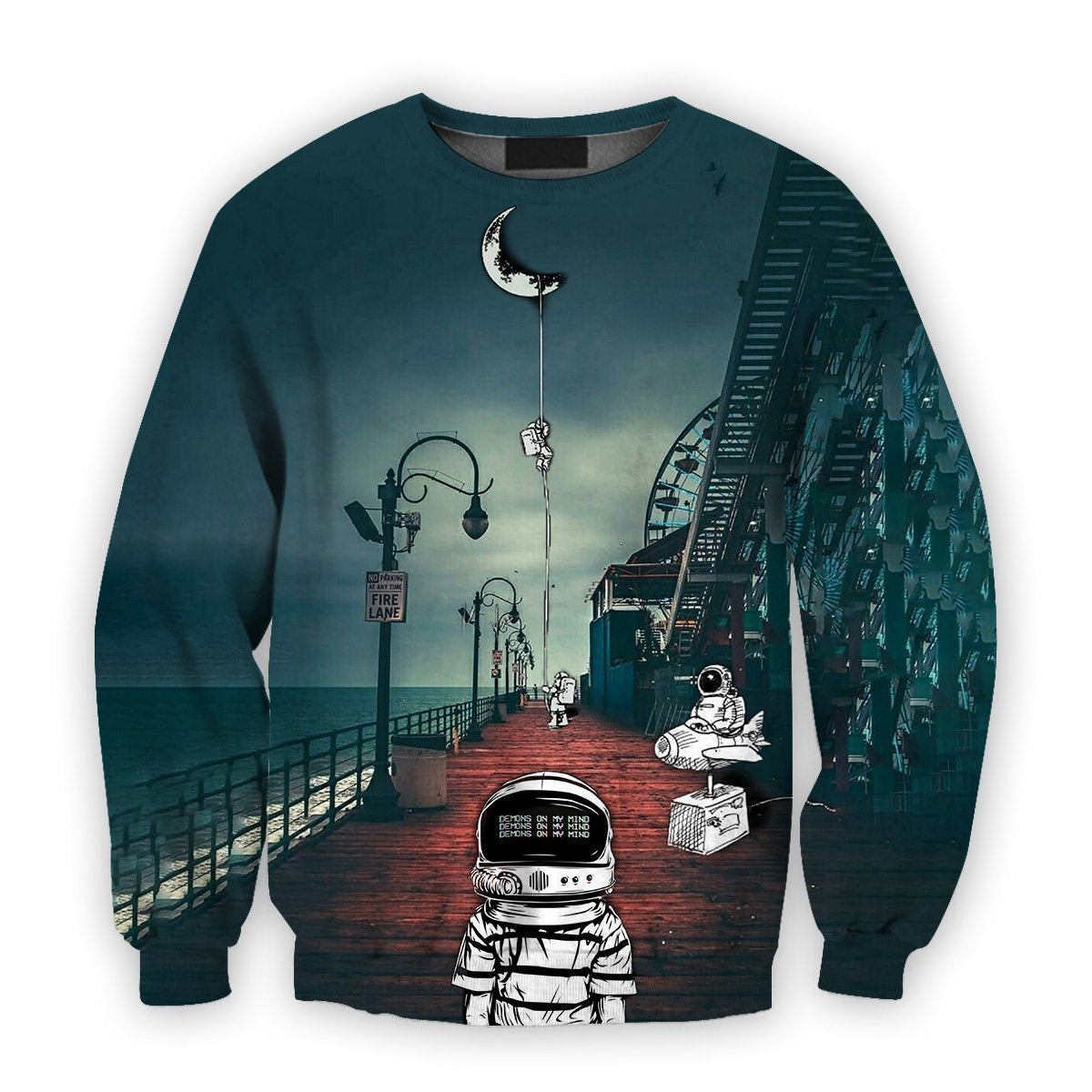 3D all over print astronauts demon on my mind-Apparel-HbArts-Sweatshirt-S-Vibe Cosy™
