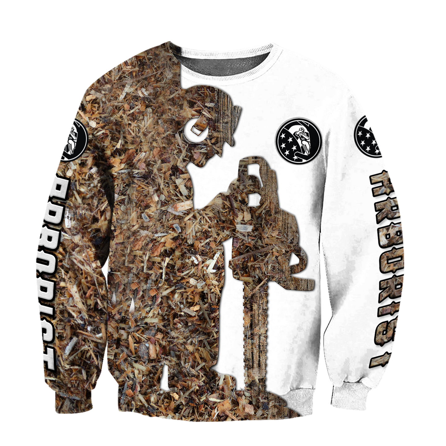 Premium Unisex Sawdust Pattern All Over Printed Arborist Shirts MEI
