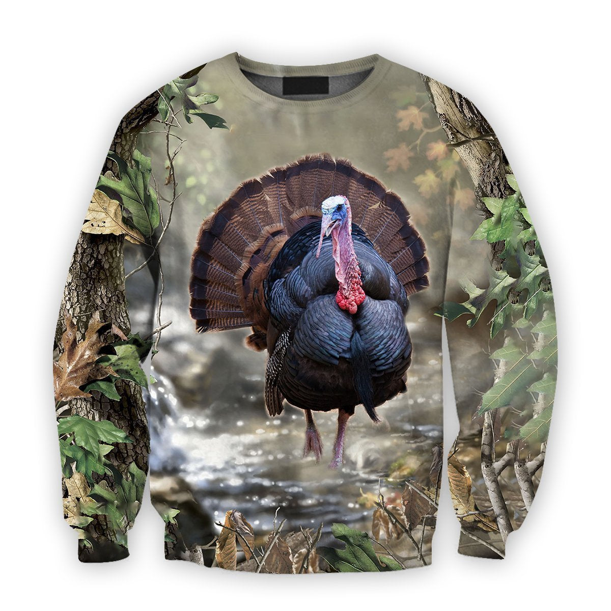 All Over Printed Turkey Hunting Camo Shirts-Apparel-HbArts-Sweatshirt-S-Vibe Cosy™