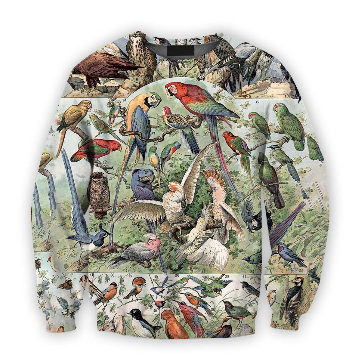 All Over Printed Parrots Shirts H394-Apparel-HbArts-Sweatshirt-S-Vibe Cosy™