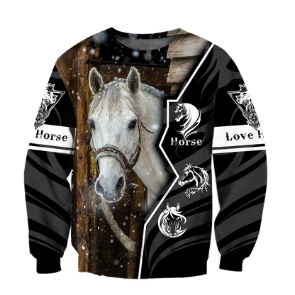 Beautiful Horse 3D All Over Printed shirt for Men and Women Pi040102-Apparel-NNK-Sweat Shirt-S-Vibe Cosy™