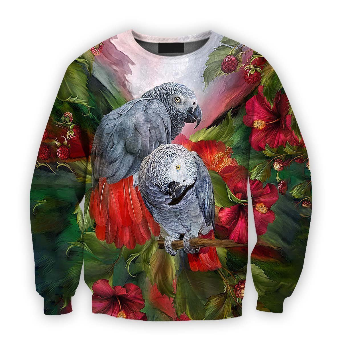 All Over Printed Parrots Shirts H397-Apparel-HbArts-Sweatshirt-S-Vibe Cosy™