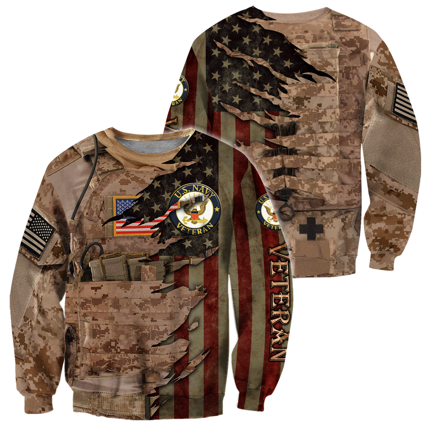 Proud to be United States Navy SEALs Veteran 3D All Over Printed Shirts For Men and Women HAC210803