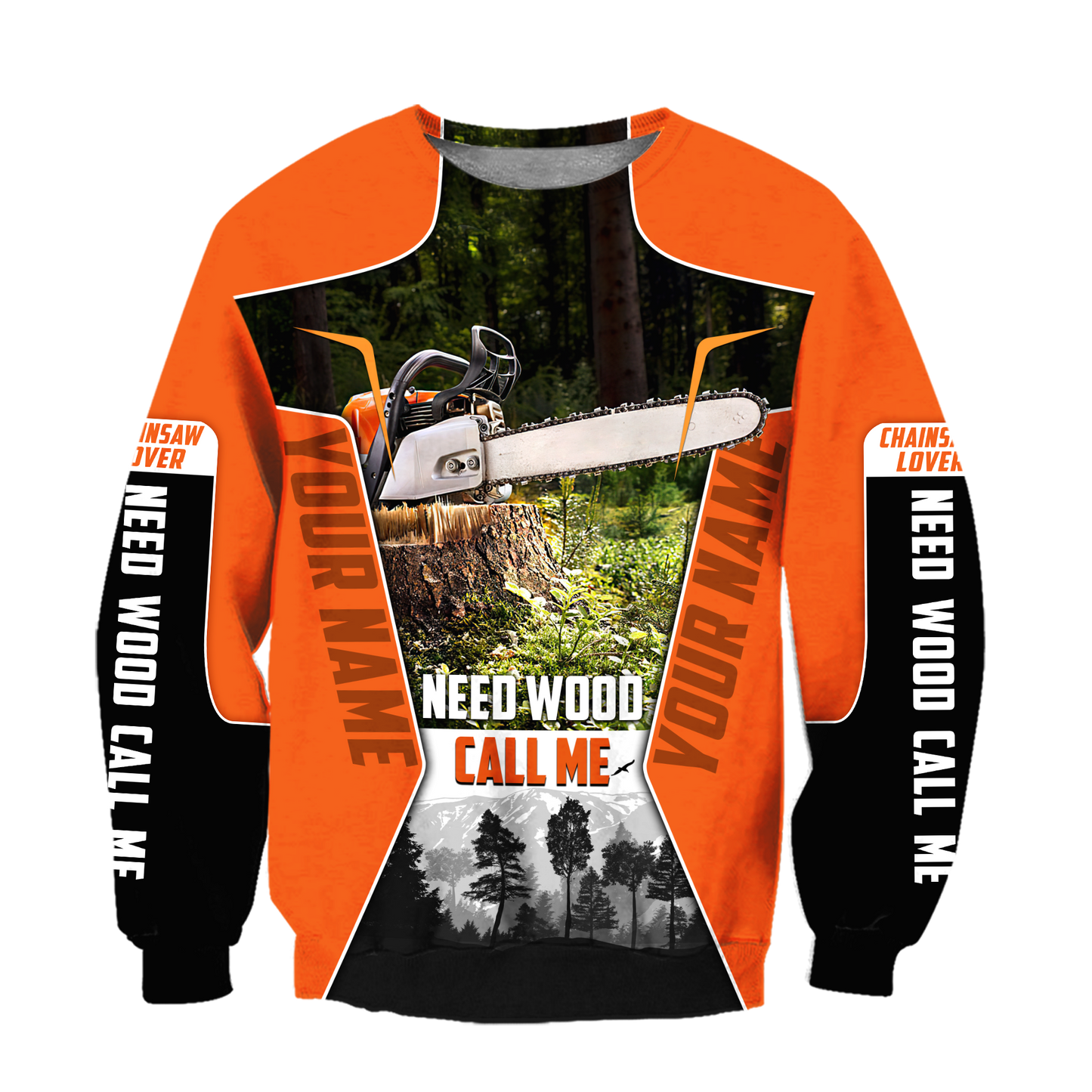 3D Chainsaw Logger Custom Name Unisex Shirts Pi16102004
