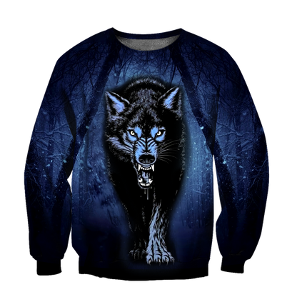 Night Wolf 3D All Over Print Hoodie T Shirt For Men and Women HHT07092016
