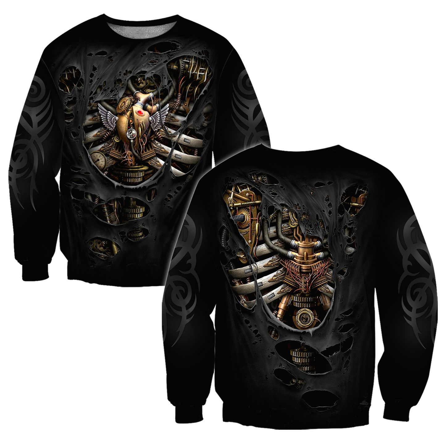 Steampunk Mechanic Skull All Over Printed Hoodie For Men and Women Pi21102002