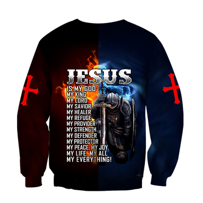 Jesus Is My God My King My Everything Knight Templars 3D All Over Printed Shirts For Men and Women Pi05092004